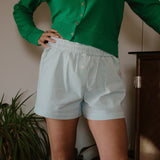 The Boxer Short in Green Stripe