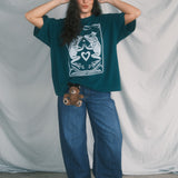 The Frog Princess Oversized Tee in Forest Green