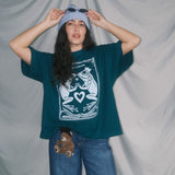 The Frog Princess Oversized Tee in Forest Green