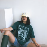 The Frog Princess Oversized Tee in Forest Green