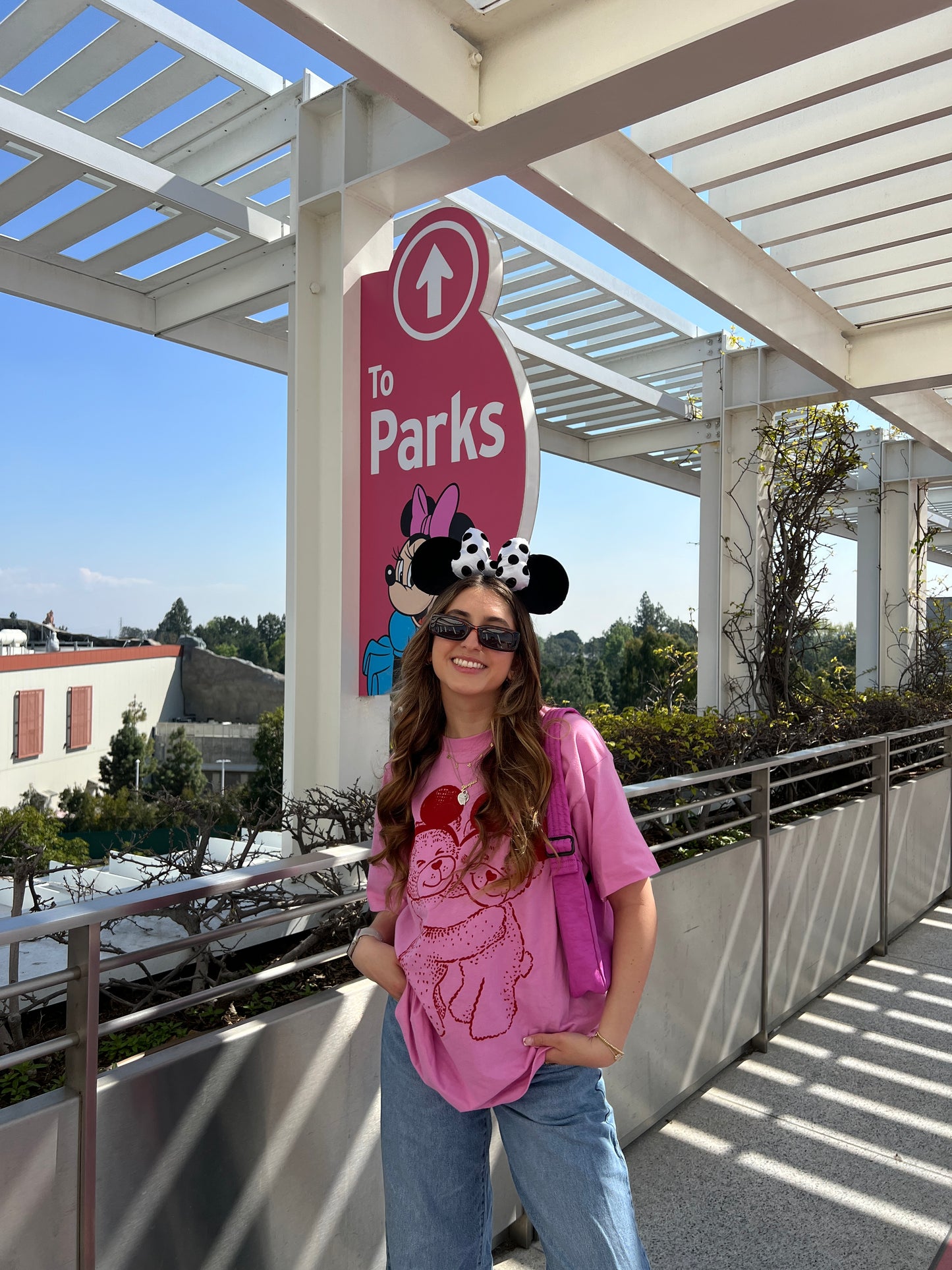 The Park Bears Oversized Tee in Pink