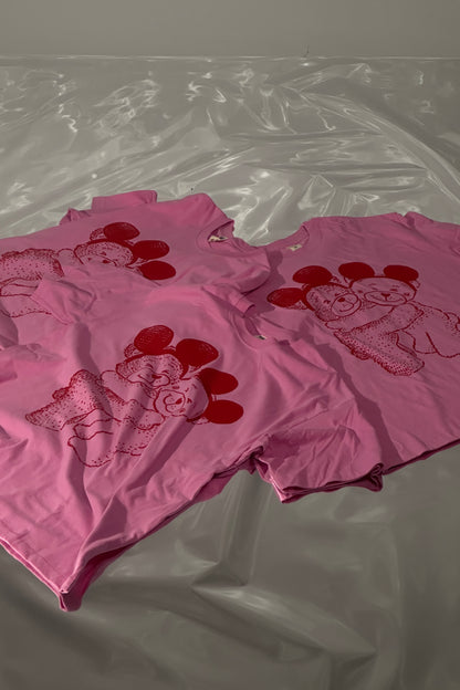 The Park Bears Oversized Tee in Pink