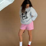 The Sketchbook Mouse Oversized Crewneck in Heather Grey