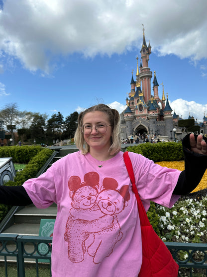 The Park Bears Oversized Tee in Pink