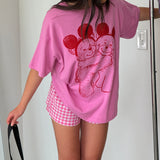 The Park Bears Oversized Tee in Pink