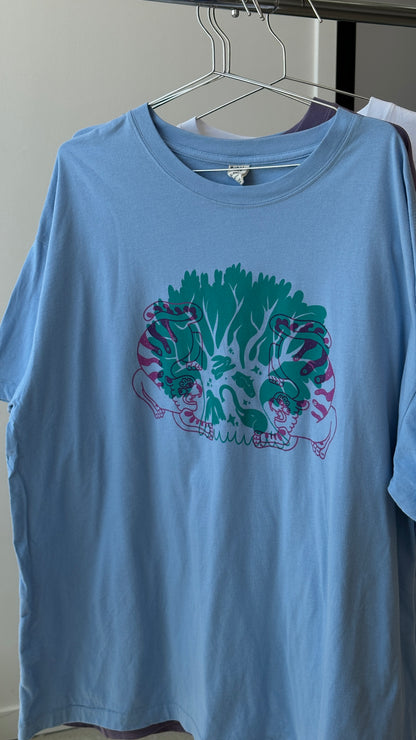 The Animal Kingdom Oversized Tee in Sky Blue