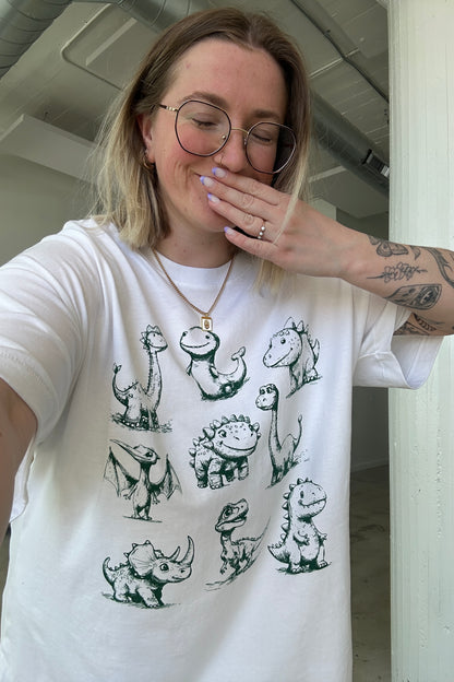 The Dino Oversized Tee in White