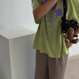 The Park Bears Oversized Tee in Lime