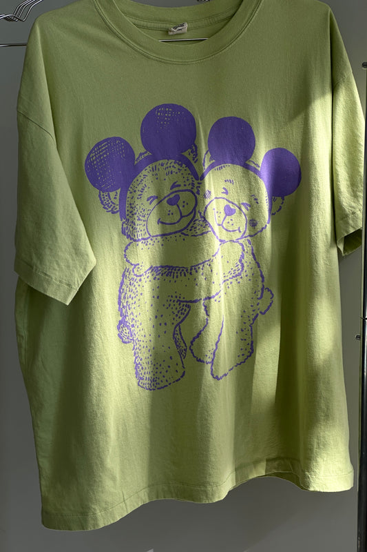 The Park Bears Oversized Tee in Lime
