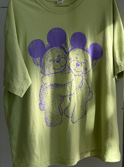 The Park Bears Oversized Tee in Lime