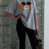 The Peek-A-Bear Oversized Tee in Sky Stripe