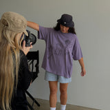 The Silly Ole Bear Oversized Tee in Purple Haze