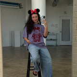The Trick-or-Treat Bears Oversized Tee in Purple Haze