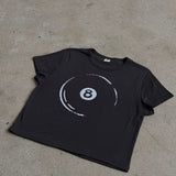 The 8 Ball Baby Tee in Vintage Black