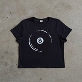 The 8 Ball Baby Tee in Vintage Black