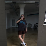 The Blue Villain Raw Hem Oversized Tee in Vintage Black