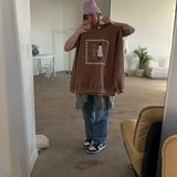 The Spooky Friends Oversized Crewneck in Latte