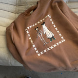 The Spooky Friends Oversized Crewneck in Latte