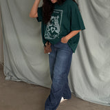 The Frog Princess Oversized Tee in Forest Green