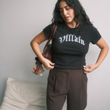 The Villain Baby Tee in Black