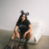 The Villain Baby Tee in Black