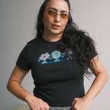 The Small World Baby Tee in Black
