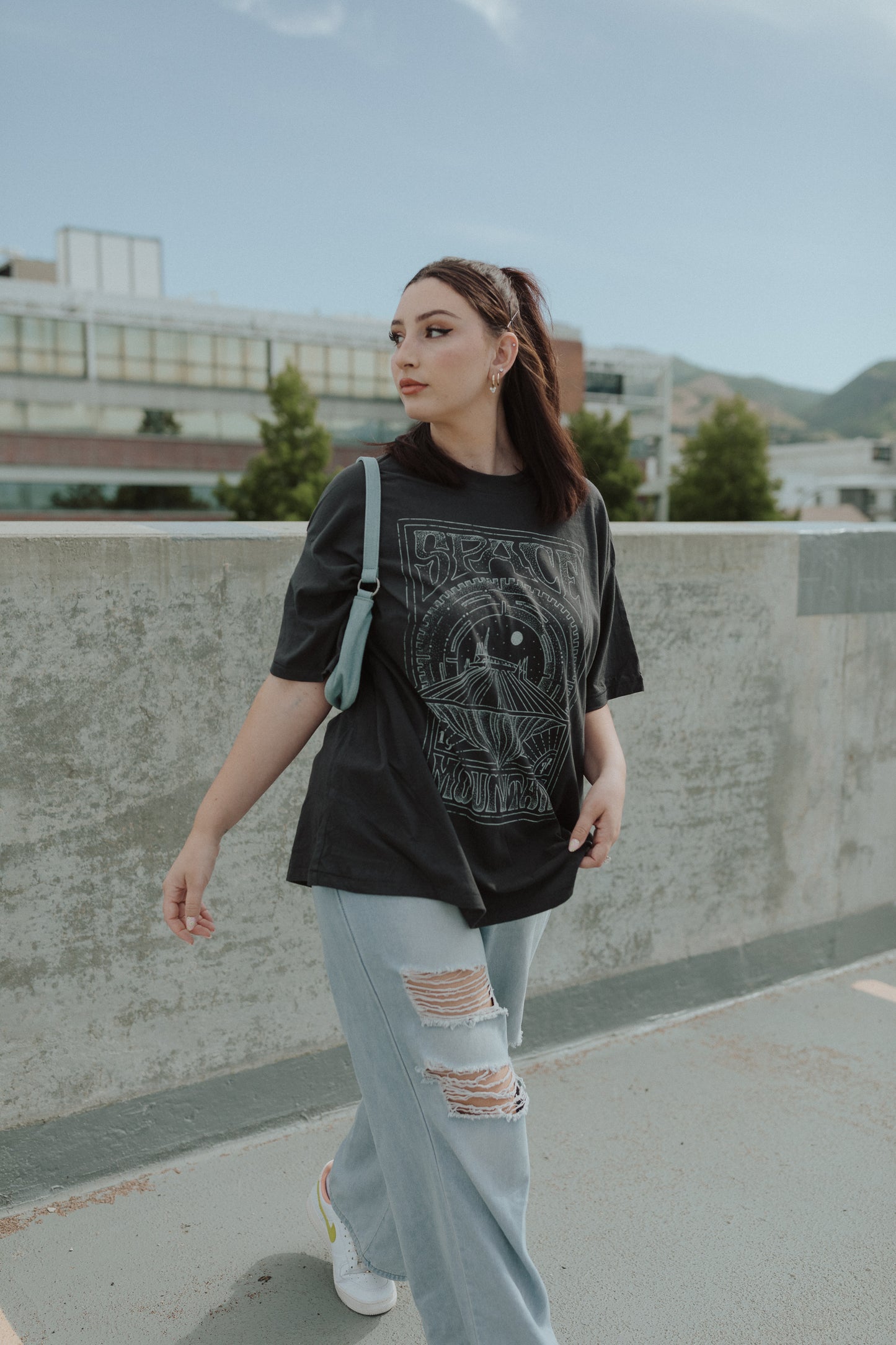 The Space Oversized Tee in Vintage Black *Updated Style*