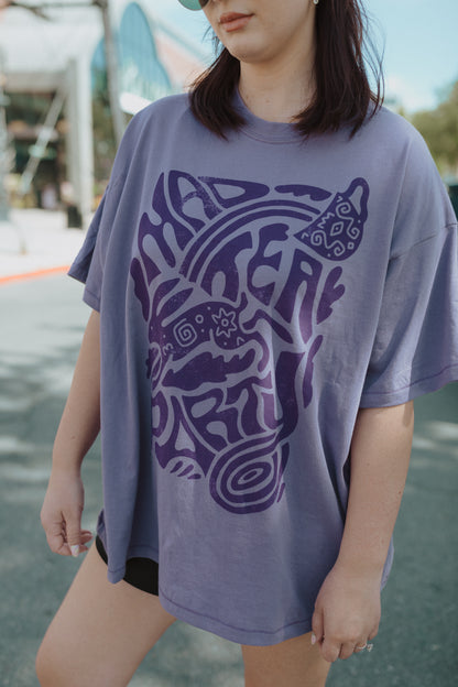 The Teacups Oversized Tee in Purple Haze