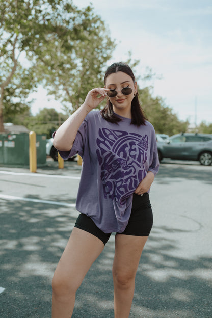 The Teacups Oversized Tee in Purple Haze