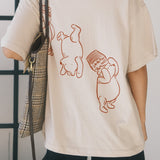 The Silly Ole Bear Oversized Tee in Sand