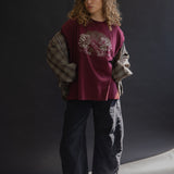 The Animal Kingdom Oversized Tee in Maroon