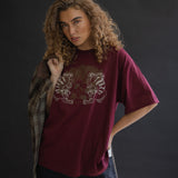The Animal Kingdom Oversized Tee in Maroon