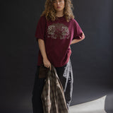 The Animal Kingdom Oversized Tee in Maroon