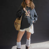The She Was a Fairy Oversized Crewneck in Vintage Black