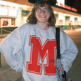 The M Mouse Oversized Crewneck in Heather Grey