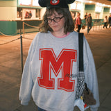 The M Mouse Oversized Crewneck in Heather Grey