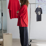 The M Mouse Park Bear Oversized Tee in Red