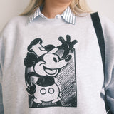 The Sketchbook Mouse Oversized Crewneck in Heather Grey