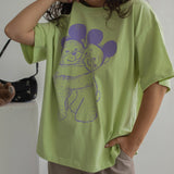 The Park Bears Oversized Tee in Lime
