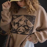 The Neverland Oversized Crewneck in Latte
