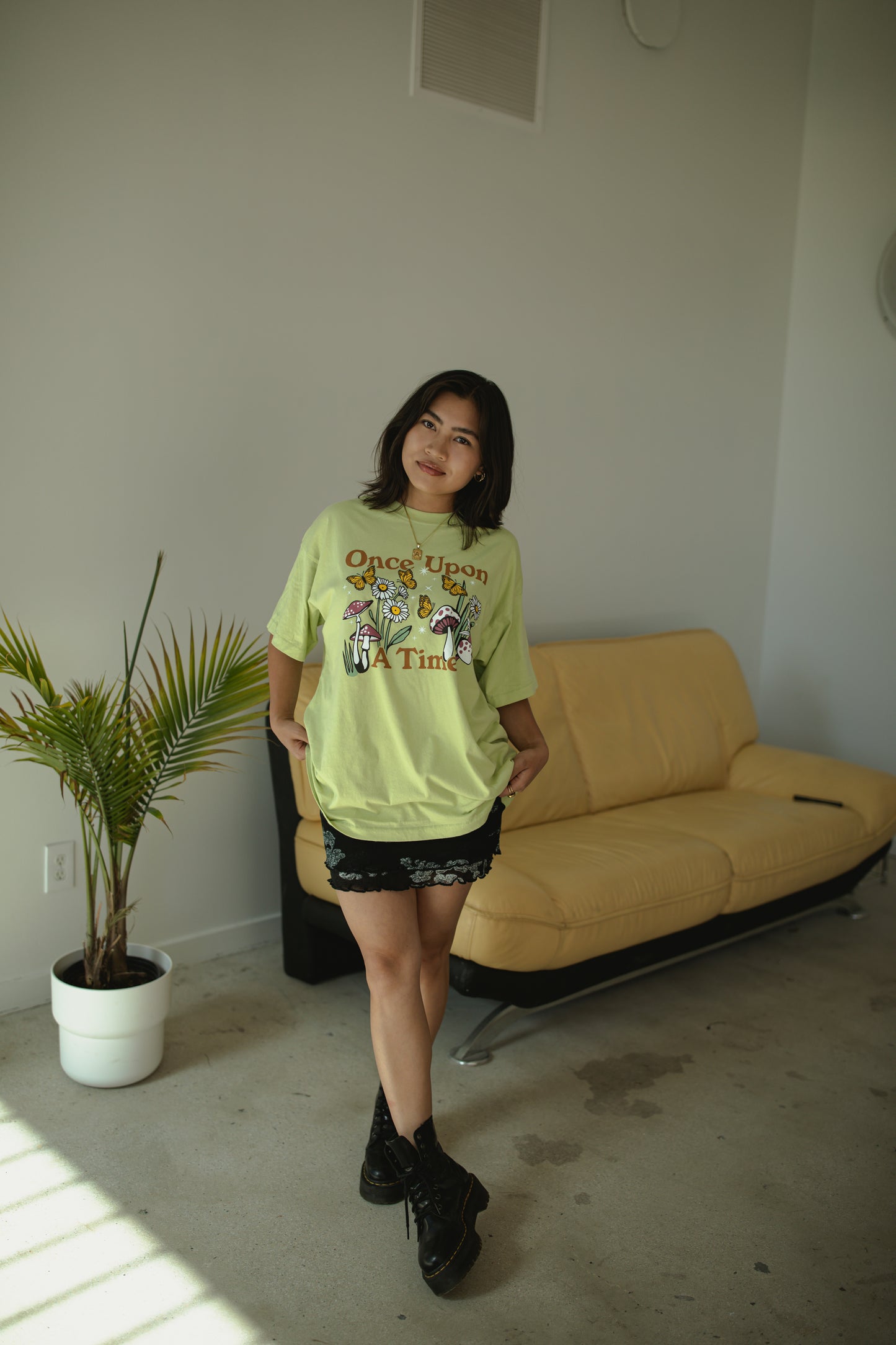 The Once Upon a Time Oversized Tee in Lime