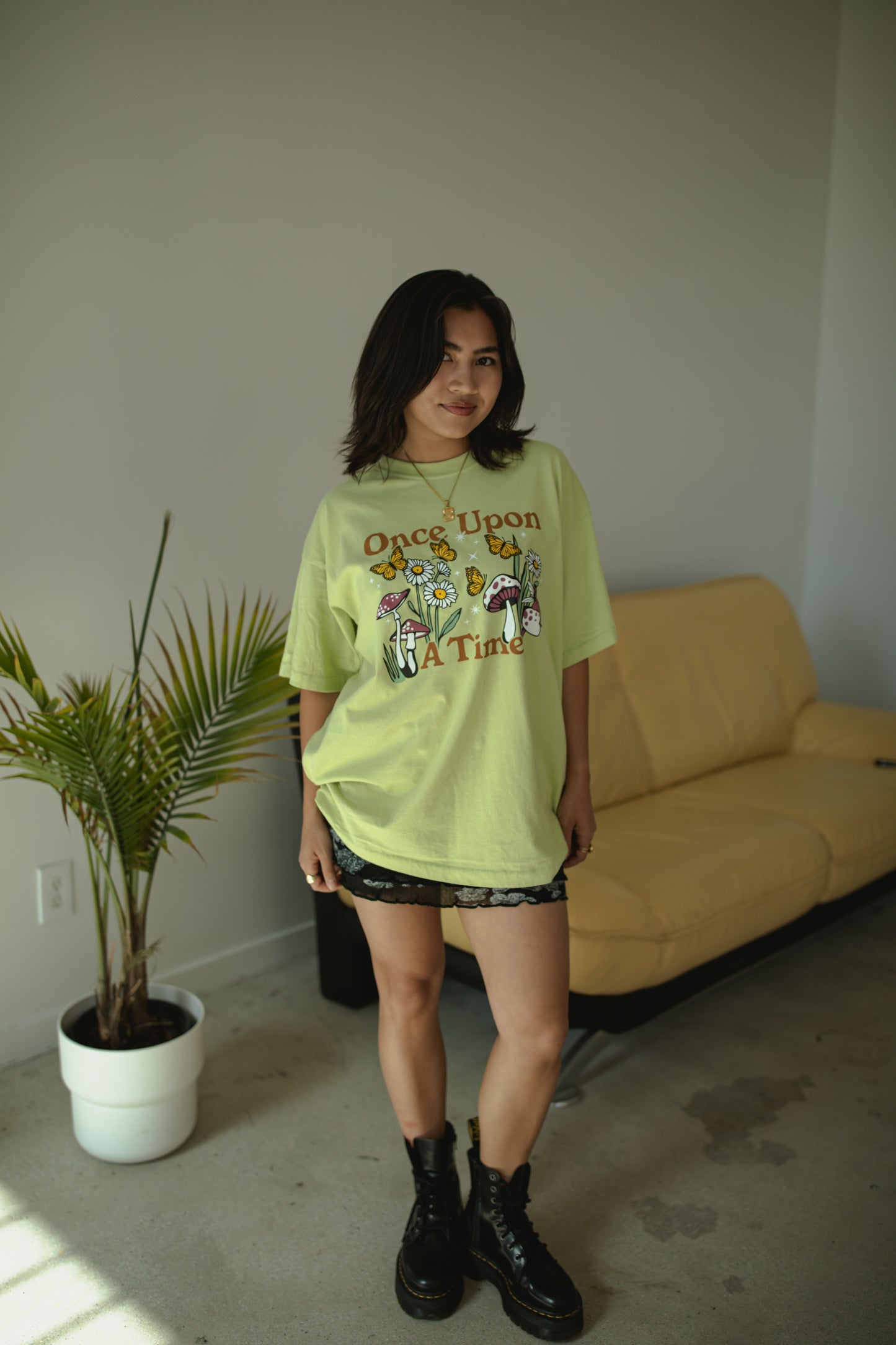The Once Upon a Time Oversized Tee in Lime