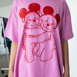 The Park Bears Oversized Tee in Pink
