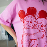 The Park Bears Oversized Tee in Pink