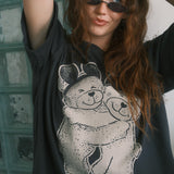 The Park Bears Oversized Tee in Vintage Black