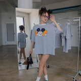 The Peek-A-Bear Oversized Tee in Sky Stripe