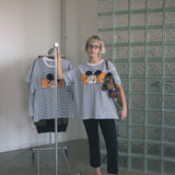 The Peek-A-Bear Oversized Tee in Sky Stripe