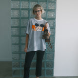 The Peek-A-Bear Oversized Tee in Sky Stripe
