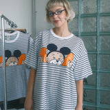 The Peek-A-Bear Oversized Tee in Sky Stripe