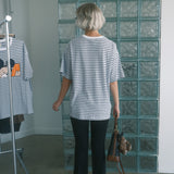 The Peek-A-Bear Oversized Tee in Sky Stripe